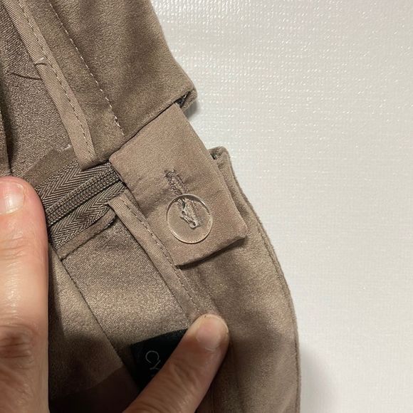 Cynthia Rowley Tan Faux Suede A- Line Midi Skirt Size 6 BoHo Chic - Picture 10 of 14